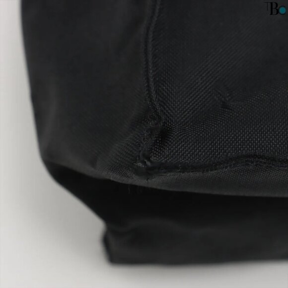 Chanel Vintage Coco Mark Nylon Chain Tote Bag Black Gold Metal - Picture 4 of 11